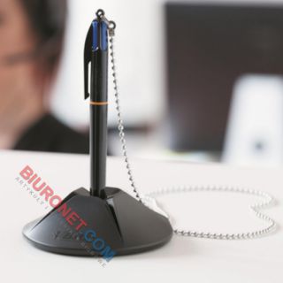 Długopis na łańcuszku BIC 4Colours Counter Pen, 4 wkłady, stojący, czarna podstawa niebieski tusz