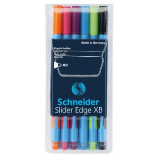 Długopis Schneider Slider Edge XB, ze skuwką, zestaw kolorów w etui 6 kolorów