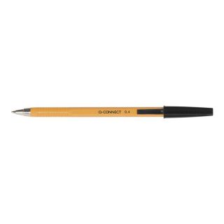 Długopis ze skuwką Q-Connect 0,4mm, wymienny wkład, zestaw 20 sztuk czarny