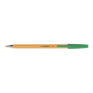 Długopis ze skuwką Q-Connect 0,4mm, wymienny wkład, zestaw 20 sztuk zielony