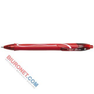 Długopis żelowy Bic Gelocity Quick Dry, automatyczny  czerwony