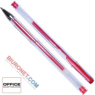 Długopis żelowy Office Products Classic 0.7mm, ze skuwką czerwony
