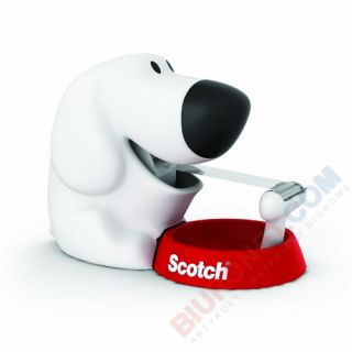 Dyspenser taśmy klejącej Scotch C31-DOG, w kształcie pieska + taśma Magic 19mm x 9m  biały