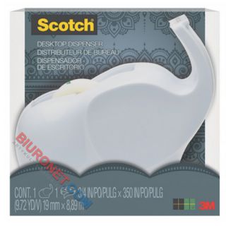 Dyspenser taśmy klejącej Scotch C43-ELEPHANT, w kształcie słonia + taśma Magic 19 mm x 9 m biały