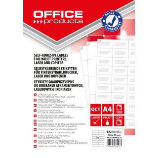 Etykiety uniwersalne Office Products, papierowe białe, 100 arkuszy 105 x 37 mm