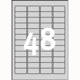 Etykiety znamionowe Avery Zweckform, srebrne poliestrowe, 20 arkuszy A4 45,7 x 21,2 mm