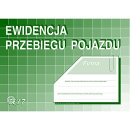 Ewidencja przebiegu pojazdu i kosztów eksploatacji samochodu A5, 32 kartki, offsetowy druk Michalczyk i Prokop K17 bez kosztów eksploatacji