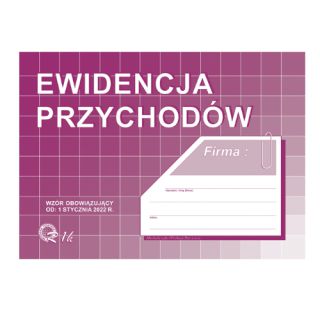 Ewidencja Przychodów A5, offsetowy druk Michalczyk i Prokop R1H, obowiązuje od 01.01.2022 r. 32 kartki