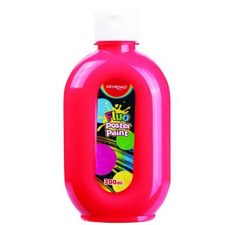 Farba plakatowa KEYROAD 300ml, fluorescencyjna czerwony