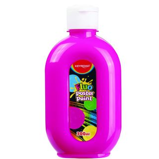 Farba plakatowa KEYROAD 300ml, fluorescencyjna różowy