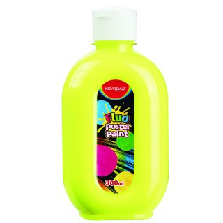 Farba plakatowa KEYROAD 300ml, fluorescencyjna żółty