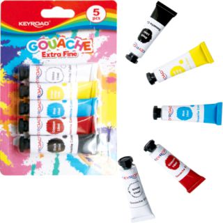 Farby plakatowe tempera KEYROAD w tubie 10 ml 5 kolorów