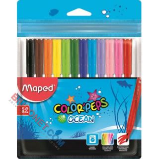 Flamastry szkolne Maped Color'Peps Ocean 12 kolorów