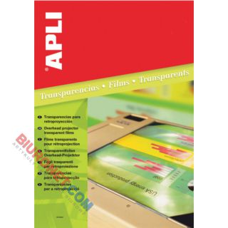 Folia do drukarek atramentowych APLI, format A4, transparentna 100 arkuszy