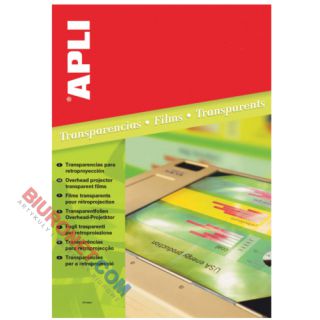 Folia do kserokopiarek APLI, format A4, transparentna 100 arkuszy