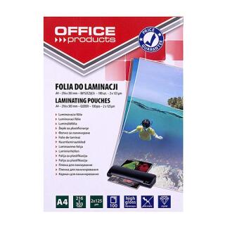 Folia do laminowania Office Products, A4, 100szt. 2 x 125 mikronów