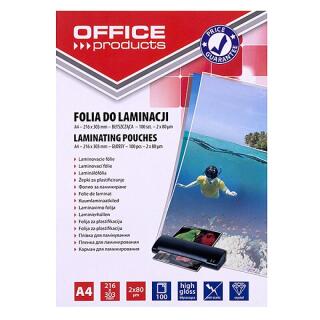 Folia do laminowania Office Products, A4, 100szt. 2 x 80 mikronów