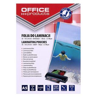 Folia do laminowania Office Products, A5, 100szt. 2 x 100 mikronów