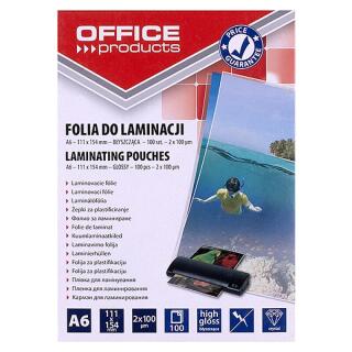 Folia do laminowania Office Products, A6, 100szt. 2 x 100 mikronów