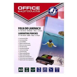 Folia laminacyjna, Office Products A3, 100 szt 125mic
