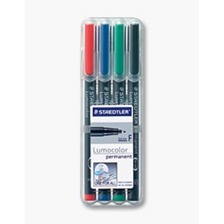 Foliopis permanentny Staedtler Lumocolor B 314, końcówka 1.0 - 2.5mm, zestaw w etui 