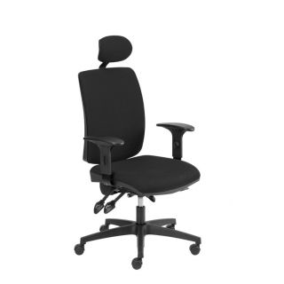 Fotel biurowy Kefalonia Office Products z zagłówkiem, obrotowy czarny
