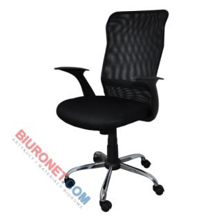 Fotel biurowy Rhodos Office Products, obrotowy, mechanizm TILT, tkanina membranowa, siatka kolor czarny
