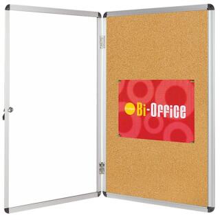 Gablota wewnętrzna Bi-Office, korkowa tablica informacyjna, zamykana 90 x 120 cm