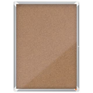 Gablota wewnętrzna Nobo Premium Plus, korkowa witryna na ogłoszenia w aluminiowej ramie, zamykanana na klucz 9 x A4