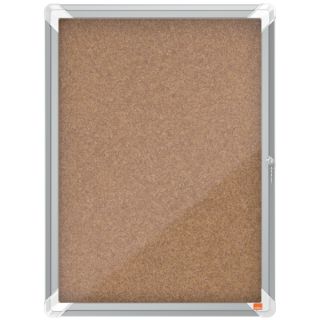 Gablota wewnętrzna Nobo Premium Plus, korkowa witryna na ogłoszenia w aluminiowej ramie, zamykanana na klucz 4 x A4