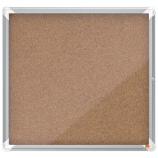 Gablota wewnętrzna Nobo Premium Plus, korkowa witryna na ogłoszenia w aluminiowej ramie, zamykanana na klucz 6 x A4