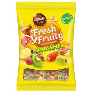 Galaretki Fresh & Fruity Kwaśne Wawel, owocowe z płynnym nadzieniem 1kg