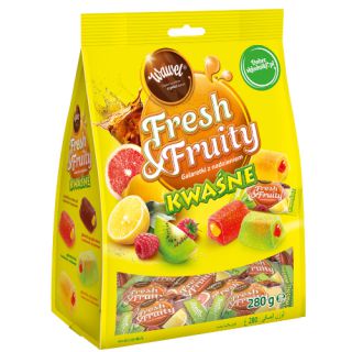 Galaretki Fresh & Fruity Kwaśne Wawel, owocowe z płynnym nadzieniem 280g