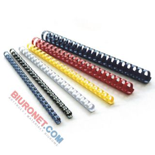 Grzbiety do bindowania Argo 51 mm, do 510 kartek, plastikowe, 50 sztuk białe