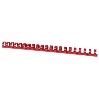 Grzbiety do bindowania Office Products 19mm, do 165 kartek, plastikowe, 100 sztuk czerwone