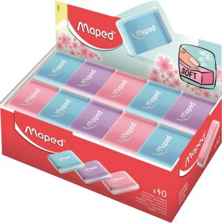 Gumka ołówkowa Maped Essentials Soft, miękka w dotyku miks kolorów