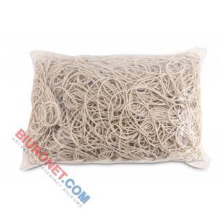 Gumki recepturki Office Products, średnica 100 mm, 60% kauczuku, 1 kg białe