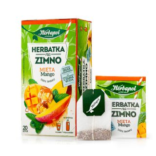 Herbapol Herbatka na Zimno, herbata owocowo ziołowa, 20 torebek mięta i mango