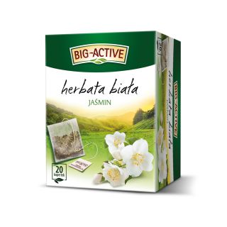 Herbata biała Big-Active aromatyzowana, torebki w kopertach 30g Jaśmin