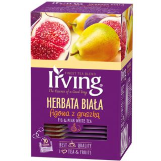 Herbata biała IRVING Figowa z Gruszką, aromatyzowa, torebki w kopertach 20 kopert