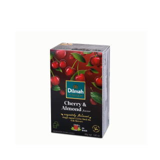 Herbata czarna Dilmah Flavoured Ceylon Black Tea 20 torebek, aromatyzowana, ze sznureczkami wiśnia i migdały