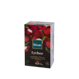 Herbata czarna Dilmah Flavoured Ceylon Black Tea 20 torebek, aromatyzowana, ze sznureczkami lychee