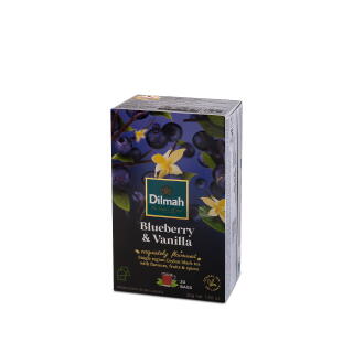 Herbata czarna Dilmah Flavoured Ceylon Black Tea 20 torebek, aromatyzowana, ze sznureczkami jagoda i wanilia