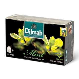 Herbata czarna Dilmah Flavoured Ceylon Tea, aromatyzowana, 20 torebek ze sznureczkami mięta