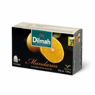 Herbata czarna Dilmah Flavoured Ceylon Tea, aromatyzowana, 20 torebek ze sznureczkami mandarynka