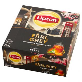 Herbata czarna Lipton Earl Grey, aromatyzowana, ekspresowa, torebki ze sznureczkami 92 torebki