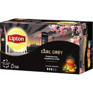 Herbata czarna Lipton Earl Grey Classic, aromatyzowana, torebki ze sznureczkami 50 torebek