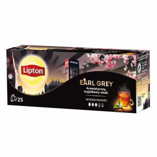 Herbata czarna Lipton Earl Grey Classic, aromatyzowana, torebki ze sznureczkami 25 torebek