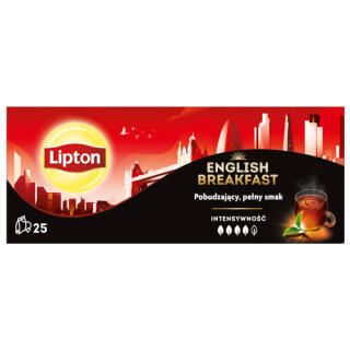 Herbata czarna Lipton English Breakfast, torebki ze sznureczkami 25 torebek