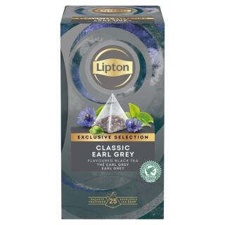 Herbata czarna Lipton Exclusive Selection Earl Grey, aromatyzowana, torebki piramidki 25 torebek